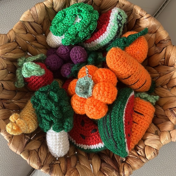 Mom-Knitted Halloween Pumpkin Keychain Bagchain Mini Pumpkin - Picture 5 of 5